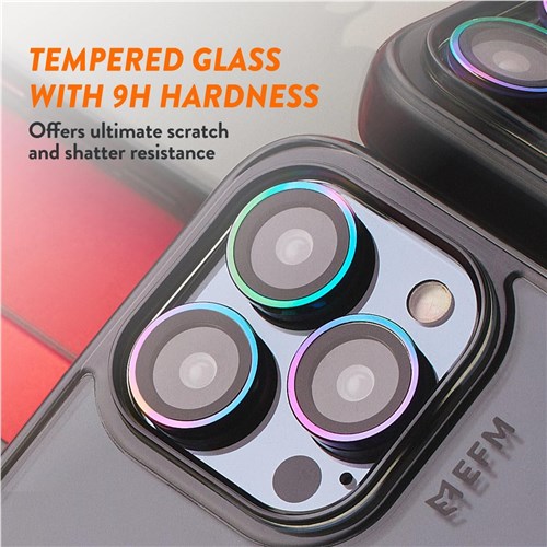 EFM Camera Lens Armour for iPhone 15/15 Plus (Rainbow)