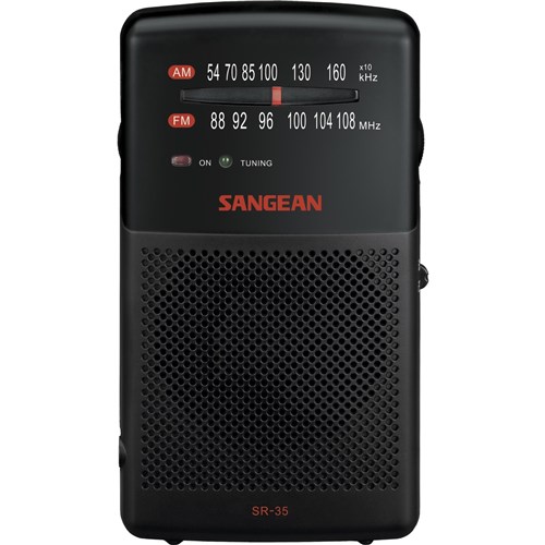 Sangean SR-35 BLACK Handheld Portable AM/FM Radio with Speaker