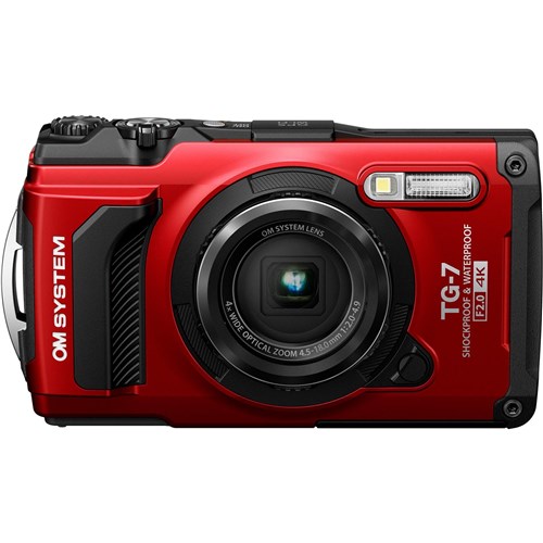 OM System TG-7 Tough Digital Camera (Red)