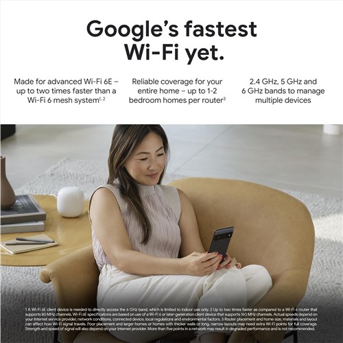 Google Nest Wifi Pro Home Mesh Wi-Fi 6E Router