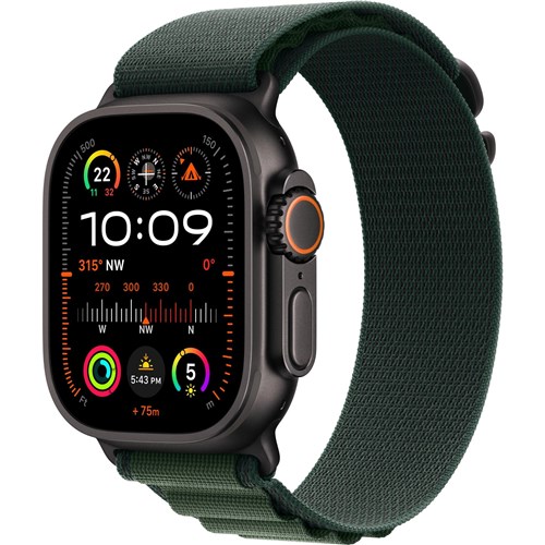 Apple Watch Ultra 2  49mm Black Titanium Case GPS + Cellular Alpine Loop (Dark Green) [Medium]