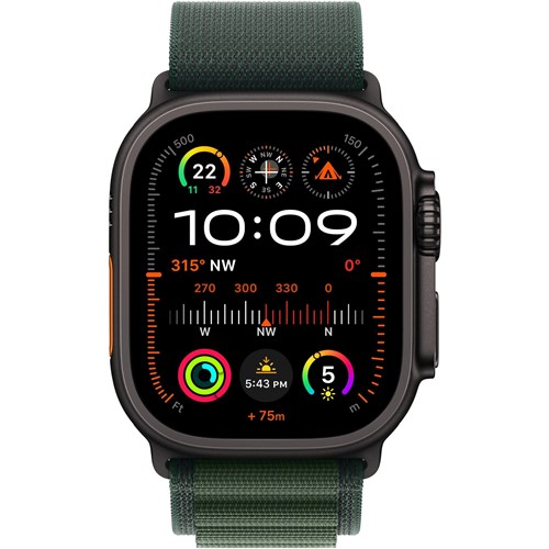 Apple Watch Ultra 2  49mm Black Titanium Case GPS + Cellular Alpine Loop (Dark Green) [Medium]