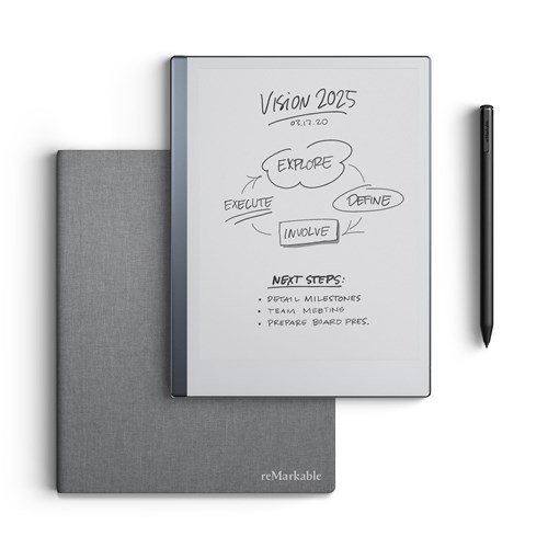 reMarkable 2 10.3' Paper Tablet with Marker Plus and Polymer Weave Book Folio (Grey)