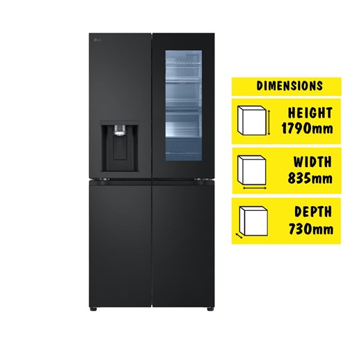 LG GF-V500MBLC 508L Slim French Door Fridge (Matte Black)