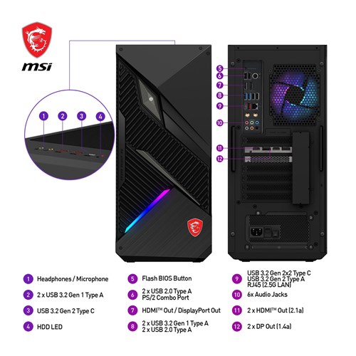 MSI MPG Infinite X2 14NUG7-464AU Gaming Desktop (14th Gen Intel i7)[GeForce RTX 4080 SUPER]