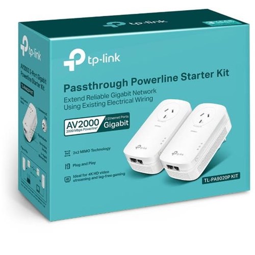 TP-Link AV2000 2-Port Gigabit Passthrough Powerline Starter Kit
