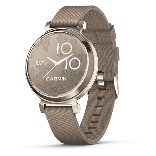 Garmin Lily® 2 Classic. Cream Gold with Coffee Fabric Band