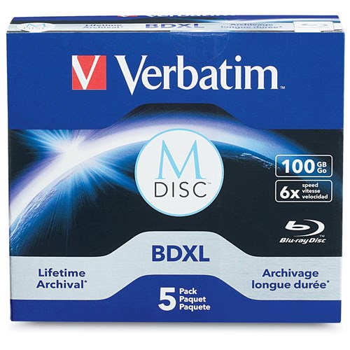 Verbatim M-Disc BDXL 100GB 5Pk Jewel Case 4x