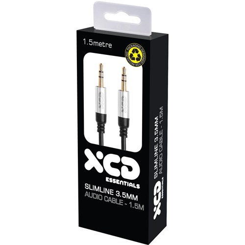 XCD Essentials Slim Head Stereo 3.5mm Audio Cable 1.5m V2