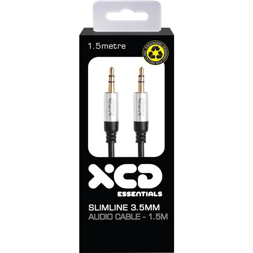 XCD Essentials Slim Head Stereo 3.5mm Audio Cable 1.5m V2