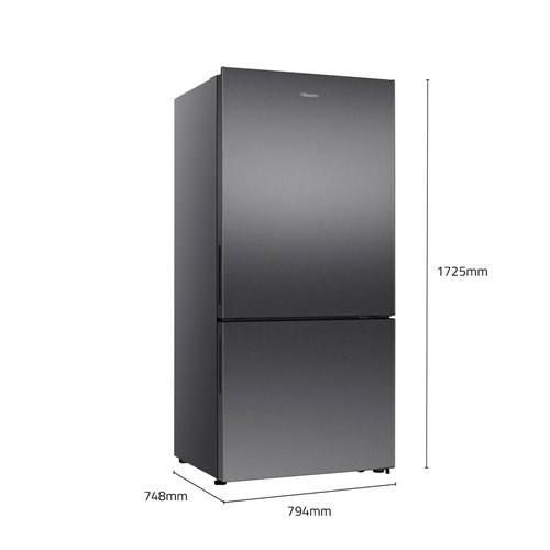 Hisense HRBM503E 503L Bottom Mount Fridge (Dark Stainless Steel)