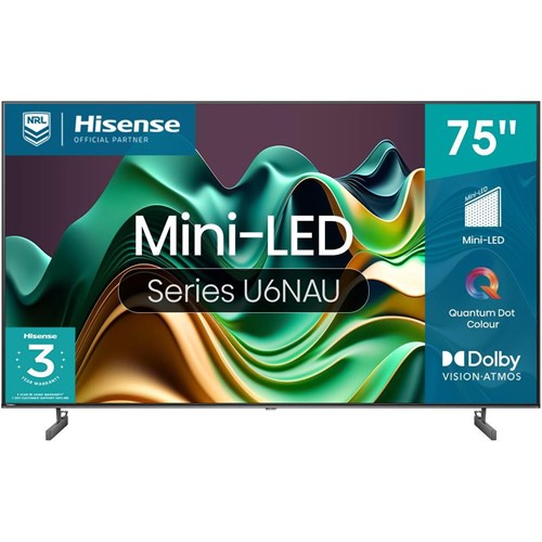 Hisense 75' U6NAU Mini-LED 4K QLED Smart TV [2024]