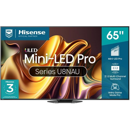 Hisense 65' U8NAU 4K  ULED QD Mini-LED PRO Smart TV [2024]