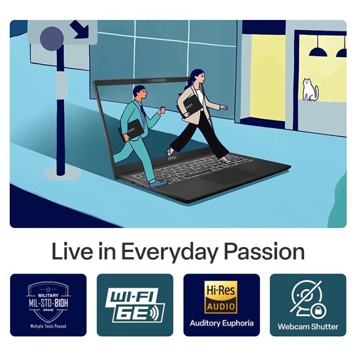 MSI Modern 15 H AI 15.6' FHD Lifestyle Laptop (Intel Core Ultra 7) [512GB SSD]