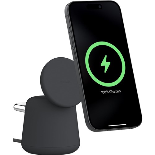 Belkin BoostCharge Pro 2-in-1 Wireless Charging Dock with Qi2 15W (Charcoal)