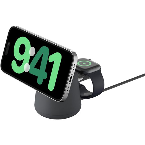 Belkin BoostCharge Pro 2-in-1 Wireless Charging Dock with Qi2 15W (Charcoal)