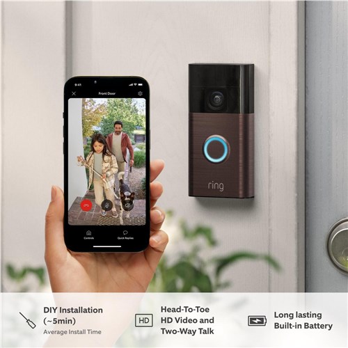 Ring Battery Video Doorbell (Venetian Bronze)
