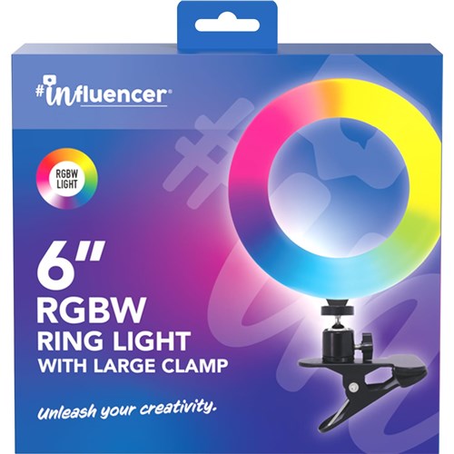 Influencer RGBW 6' Ring Light With Large Clamp