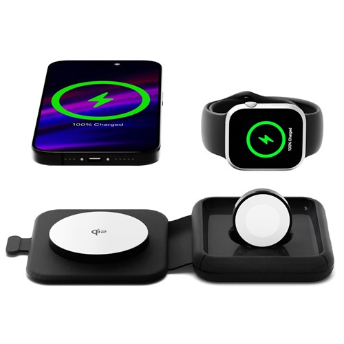 Cygnett Voyager MagTravel 2-in-1 Qi2 Wireless Charger