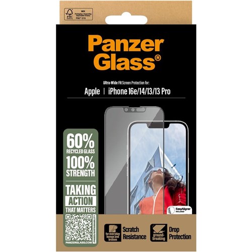 PanzerGlass Ultra Wide Screen Protector for iPhone 16e/14/13/13 Pro