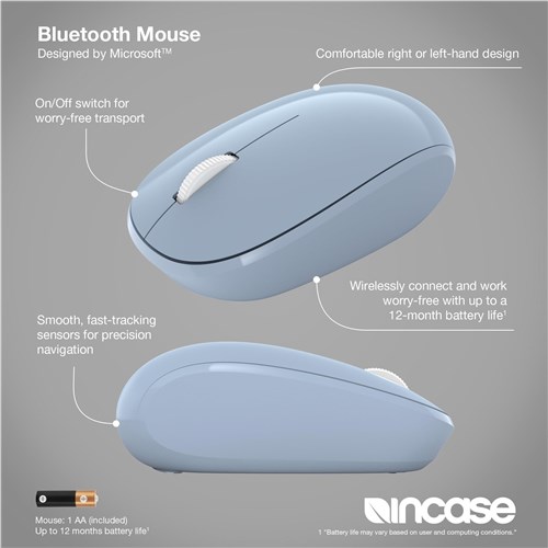 Incase Bluetooth Mouse Designed by Microsoft (Pastel Blue)