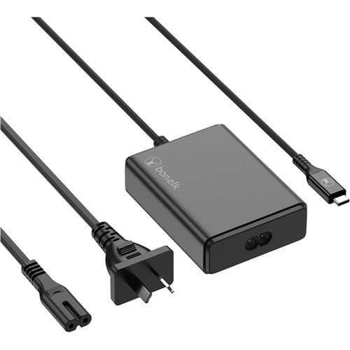 Bonelk Long-Life 100W GaN Multi-Device Laptop Charger. In-Built Cable - 1.5m (Black)