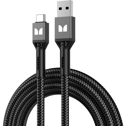 Monster 60W USB-C to USB-A Cable 2m (Black)