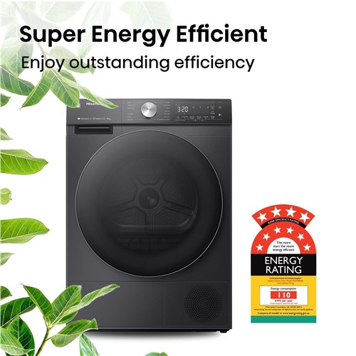 Hisense HDF7S90HB 9kg Series 7 Heat Pump Dryer (Charcoal Black)