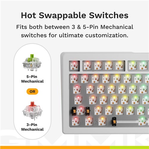 Glorious GMMK 3 75% Prebuilt Wired Gaming Keyboard (White)