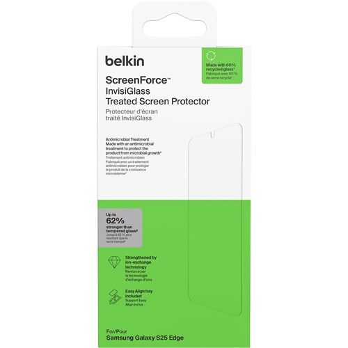 Belkin ScreenForce InvisiGlass Treated Screen Protector for Galaxy S25 Edge