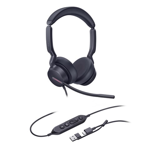 Yealink UH46-D-MS-C/A UH46 Wired MS Stereo Headset USB-C/A (Black)