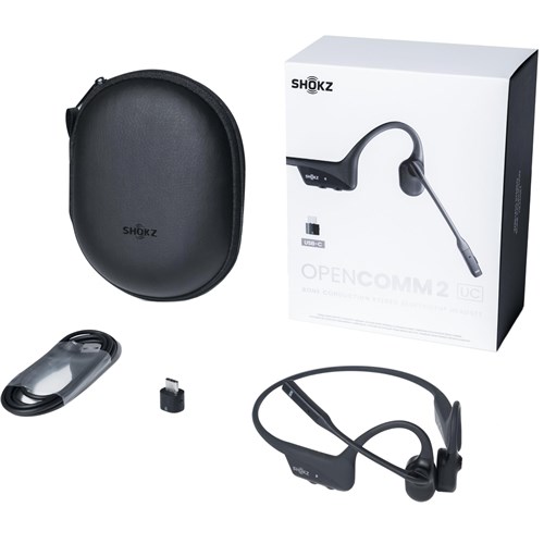 Shokz OpenComm2 UC Bone Conducting Bluetooth Headset with USB-C Adapter