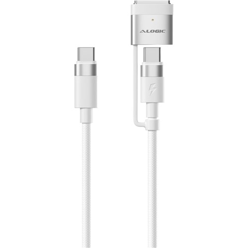 ALOGIC SnapSafe USB-C to C and MagSafe 3 Charge Cable 2m (White)