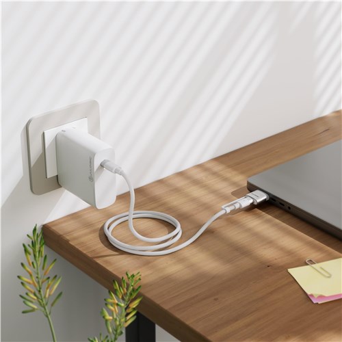 ALOGIC SnapSafe USB-C to C and MagSafe 3 Charge Cable 2m (White)