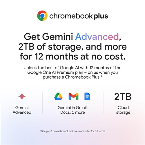 Lenovo 14' OLED Touchscreen Chromebook Plus Laptop with Gemini (256GB)