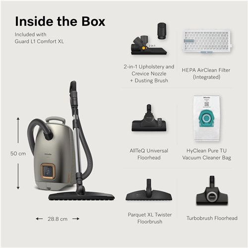 Miele Guard L1 Comfort XL Bagged Vacuum Cleaner (Titanium Pearl Finish)