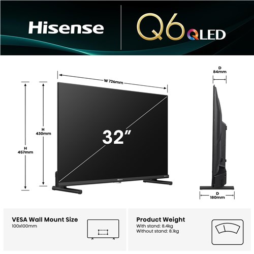 Hisense 32' Q6QAU Full HD QLED Smart TV [2025]