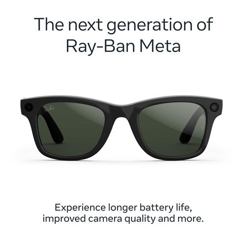 Ray-Ban | Meta Wayfarer Large Gen 2 AI Glasses (Shiny Black/Transitions Green Graphite)