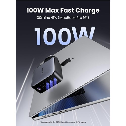 UGREEN Nexode 100W 5-Port GaN Fast Charger (Grey)