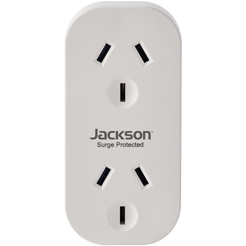 Jackson Vertical Double Adaptor w/ 2 x Power Socket Outlets Surge Protection