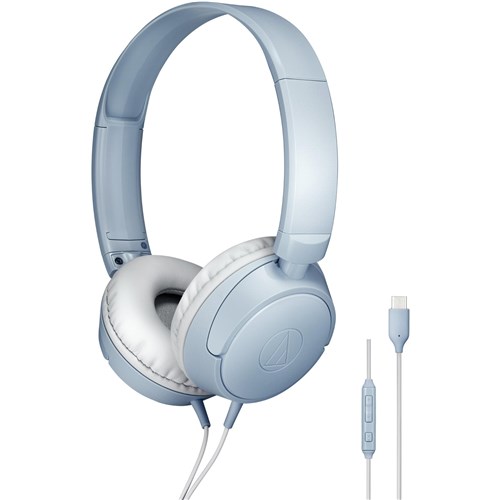 Audio-Technica ATH-S120 USB-C On-Ear Headphones (Blue-grey)