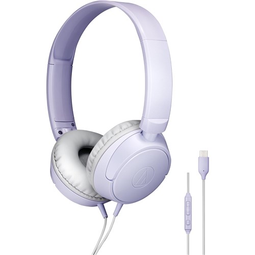 Audio-Technica ATH-S120 USB-C On-Ear Headphones (Light Violet)